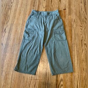 VTG Lee 90s 2000s y2k Baggy Green Cargo Pants Wide Leg 12 Utility Loose Durango